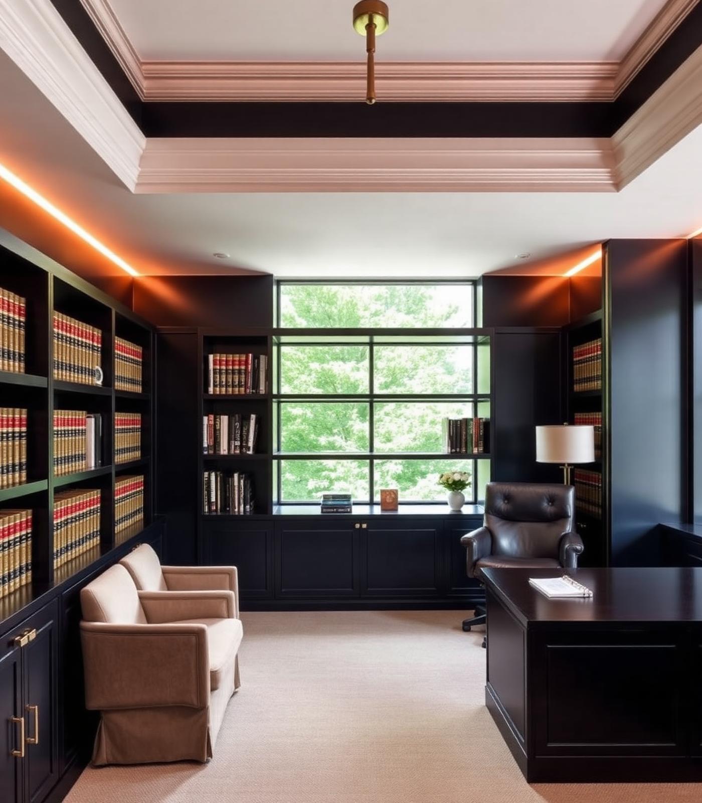 Interior elegante do escritório de advocacia